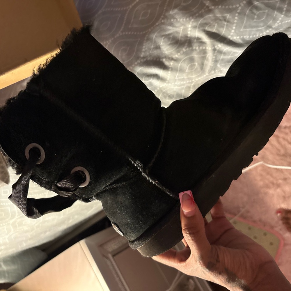UGG Black Winter Bow Boots